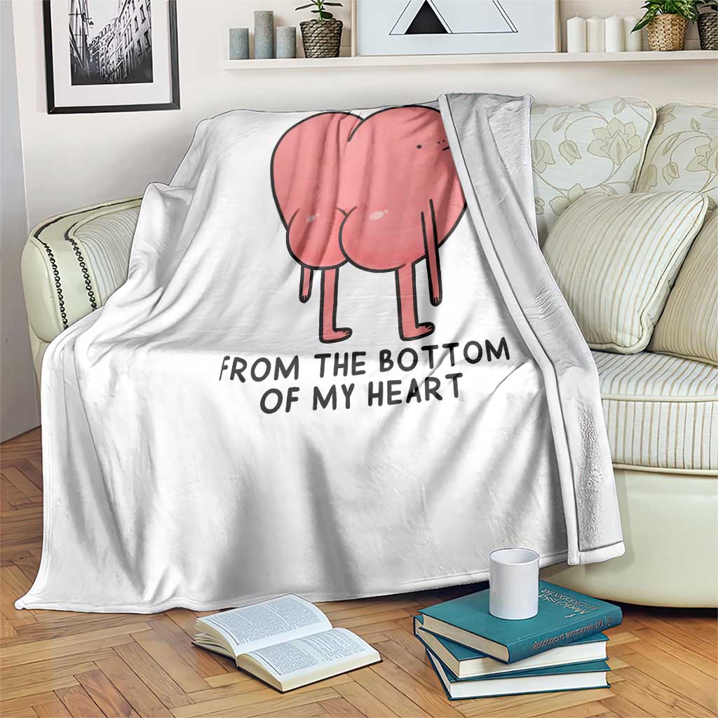 Mom I Love You From The Bottom Of My Heart Throw Blanket Family Humor TS11 Print Your Wear