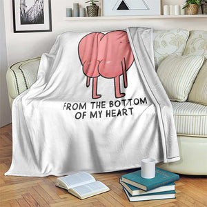 Mom I Love You From The Bottom Of My Heart Throw Blanket Family Humor TS11 Print Your Wear