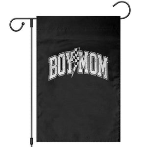 Boy Mom Lightning Bolt Checkered Varsity Son Mama Garden Flag TS11 Black Print Your Wear