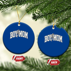 Boy Mom Lightning Bolt Checkered Varsity Son Mama Ceramic Ornament TS11 1pc Blue Print Your Wear