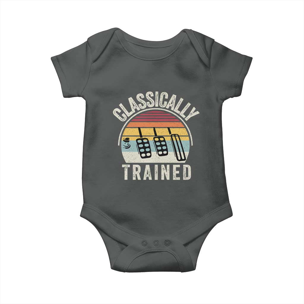 Classically Trained Car Baby Onesie Funny Manual Transmission Driver TS11 Dark Heather Print Your Wear