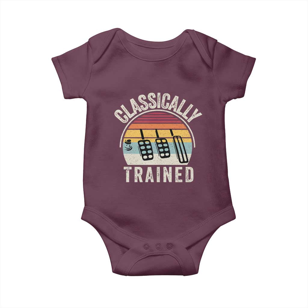 Classically Trained Car Baby Onesie Funny Manual Transmission Driver TS11 Maroon Print Your Wear