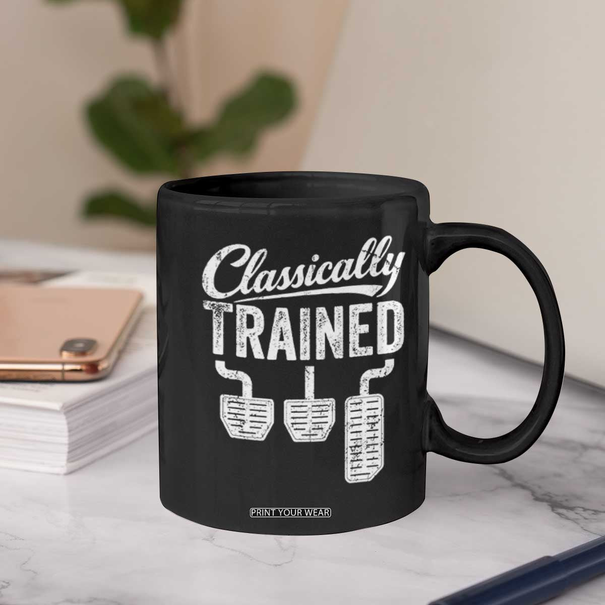 Classically Trained Manual Car Coffee Mug Pedals Driving Humor TS11 Print Your Wear