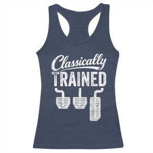 Classically Trained Manual Car Racerback Tank Top Pedals Driving Humor TS11 Navy Print Your Wear