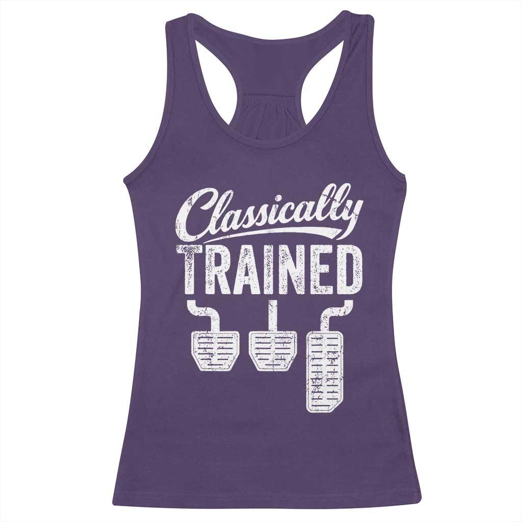Classically Trained Manual Car Racerback Tank Top Pedals Driving Humor TS11 Purple Print Your Wear