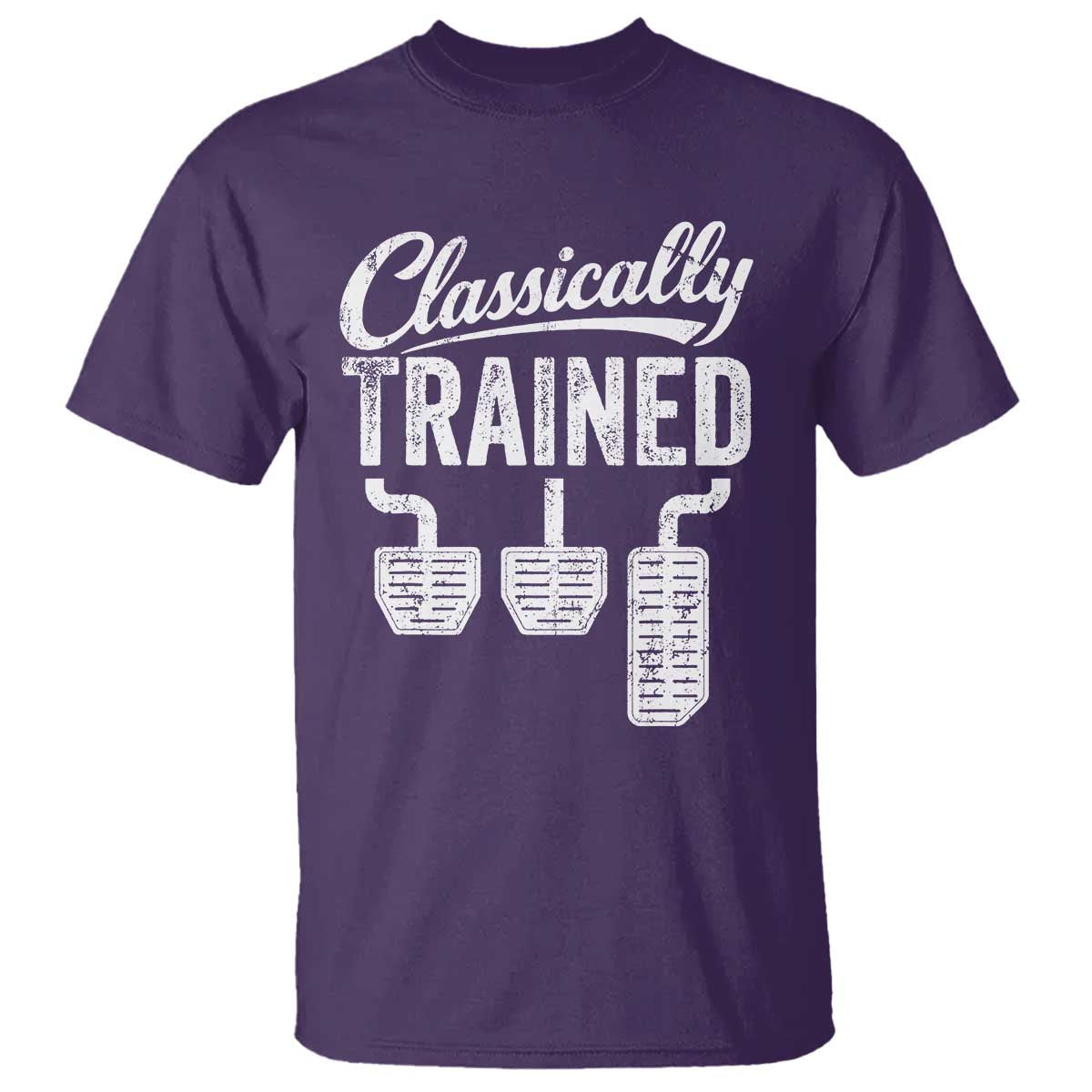 Classically Trained Manual Car T Shirt Pedals Driving Humor TS11 Purple Print Your Wear