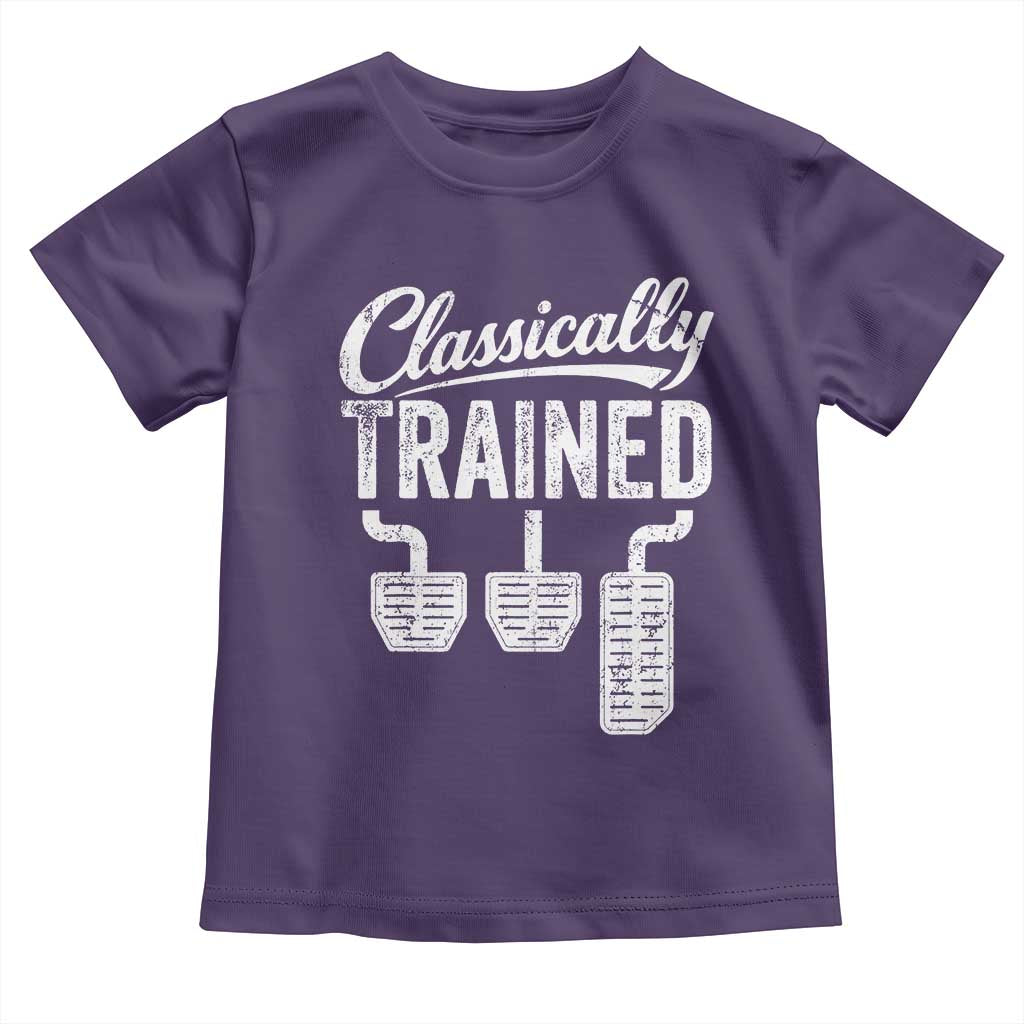 Classically Trained Manual Car Toddler T Shirt Pedals Driving Humor TS11 Purple Print Your Wear
