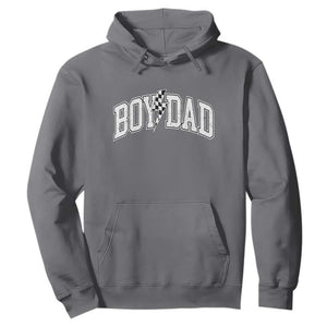 Boy Dad Lightning Bolt Checkered Varsity Son Daddy Hoodie TS11 Charcoal Print Your Wear