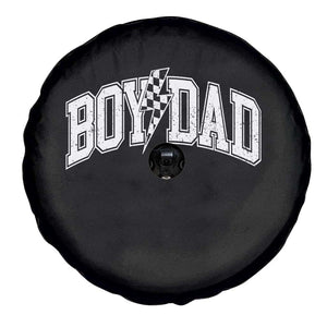 Boy Dad Lightning Bolt Checkered Varsity Son Daddy Spare Tire Cover TS11 Print Your Wear