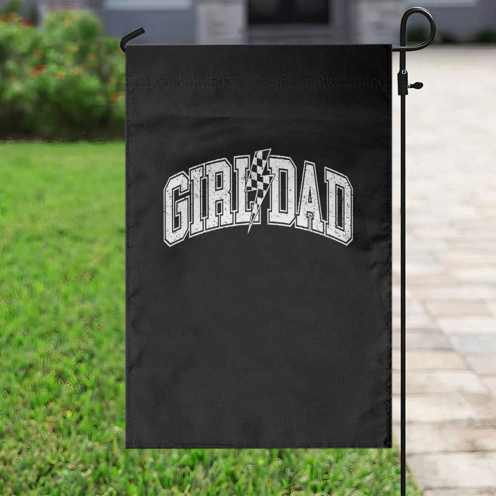 Girl Dad Lightning Bolt Checkered Varsity Daughter Daddy Garden Flag TS11 Print Your Wear