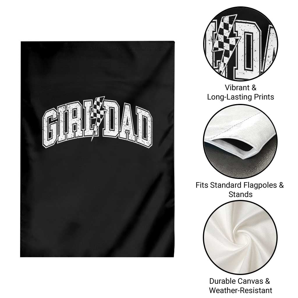Girl Dad Lightning Bolt Checkered Varsity Daughter Daddy Garden Flag TS11 Print Your Wear