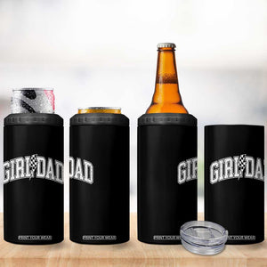 Girl Dad Lightning Bolt Checkered Varsity Daughter Daddy 4 in 1 Can Cooler Tumbler TS11 Print Your Wear
