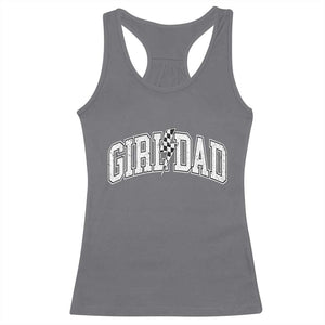 Girl Dad Lightning Bolt Checkered Varsity Daughter Daddy Racerback Tank Top TS11 Charcoal Print Your Wear