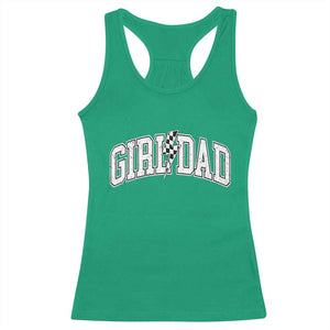 Girl Dad Lightning Bolt Checkered Varsity Daughter Daddy Racerback Tank Top TS11 Irish Green Print Your Wear