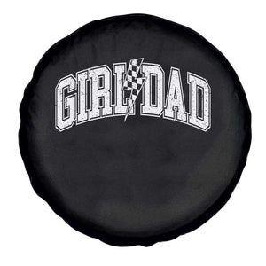 Girl Dad Lightning Bolt Checkered Varsity Daughter Daddy Spare Tire Cover TS11 Print Your Wear