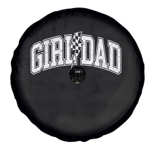 Girl Dad Lightning Bolt Checkered Varsity Daughter Daddy Spare Tire Cover TS11 Print Your Wear