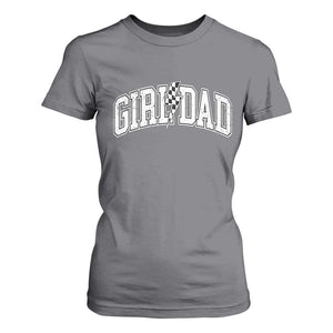 Girl Dad Lightning Bolt Checkered Varsity Daughter Daddy T Shirt For Women TS11 Charcoal Print Your Wear