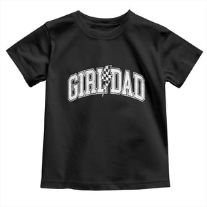 Girl Dad Lightning Bolt Checkered Varsity Daughter Daddy Toddler T Shirt TS11 Black Print Your Wear