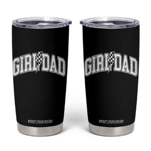 Girl Dad Lightning Bolt Checkered Varsity Daughter Daddy Tumbler Cup TS11 Black Print Your Wear