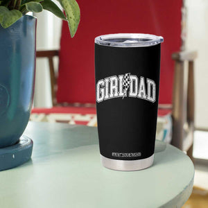 Girl Dad Lightning Bolt Checkered Varsity Daughter Daddy Tumbler Cup TS11 Print Your Wear