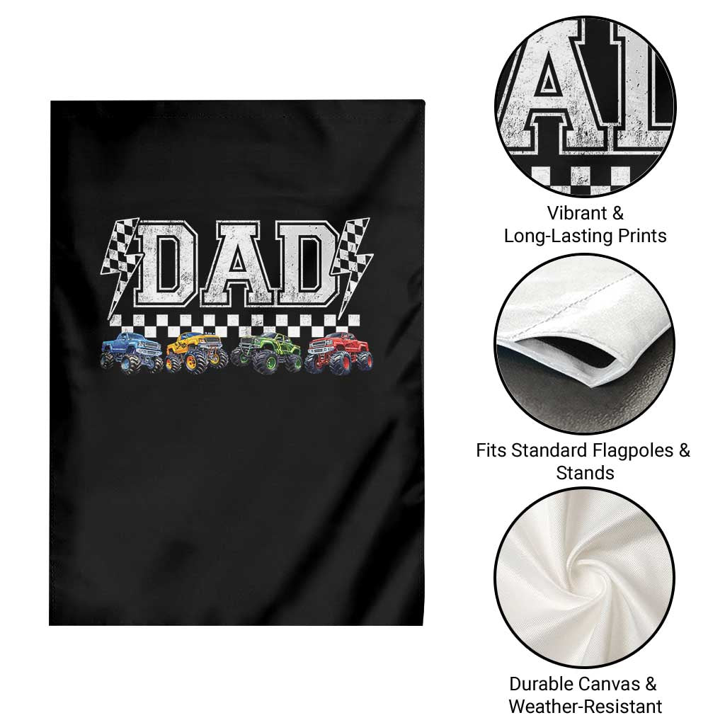 Monster Truck Dad Garden Flag Funny Truck Daddy Checkered Father's Day TS11 Print Your Wear