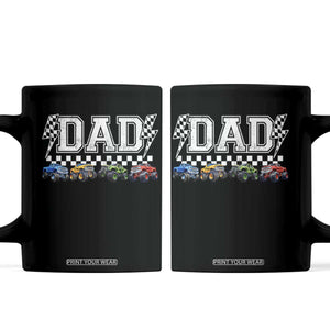 Monster Truck Dad Coffee Mug Funny Truck Daddy Checkered Father's Day TS11 Black Print Your Wear
