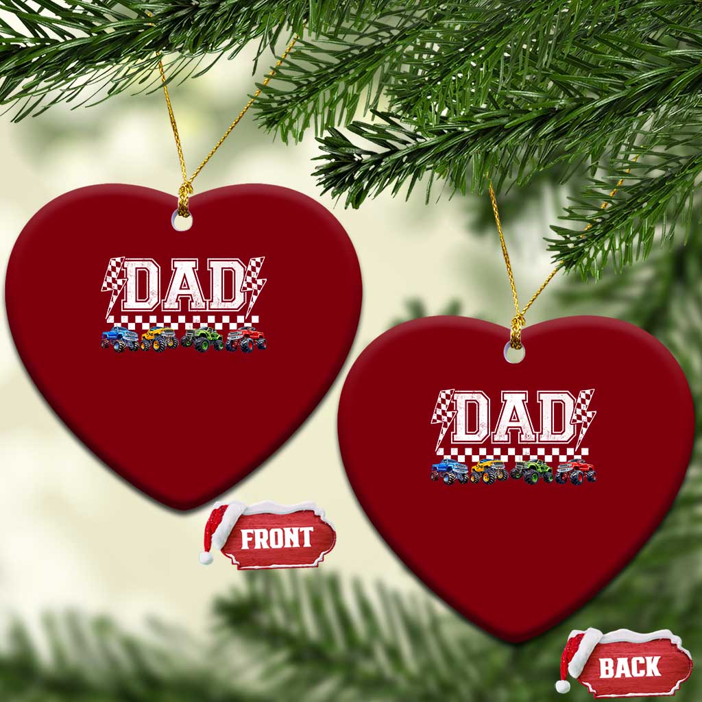 Monster Truck Dad Ceramic Ornament Funny Truck Daddy Checkered Father's Day TS11 Print Your Wear