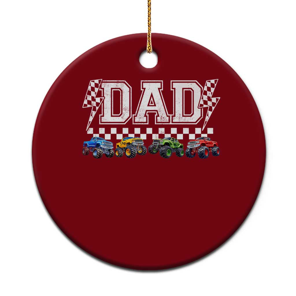 Monster Truck Dad Ceramic Ornament Funny Truck Daddy Checkered Father's Day TS11 1pc Red Print Your Wear