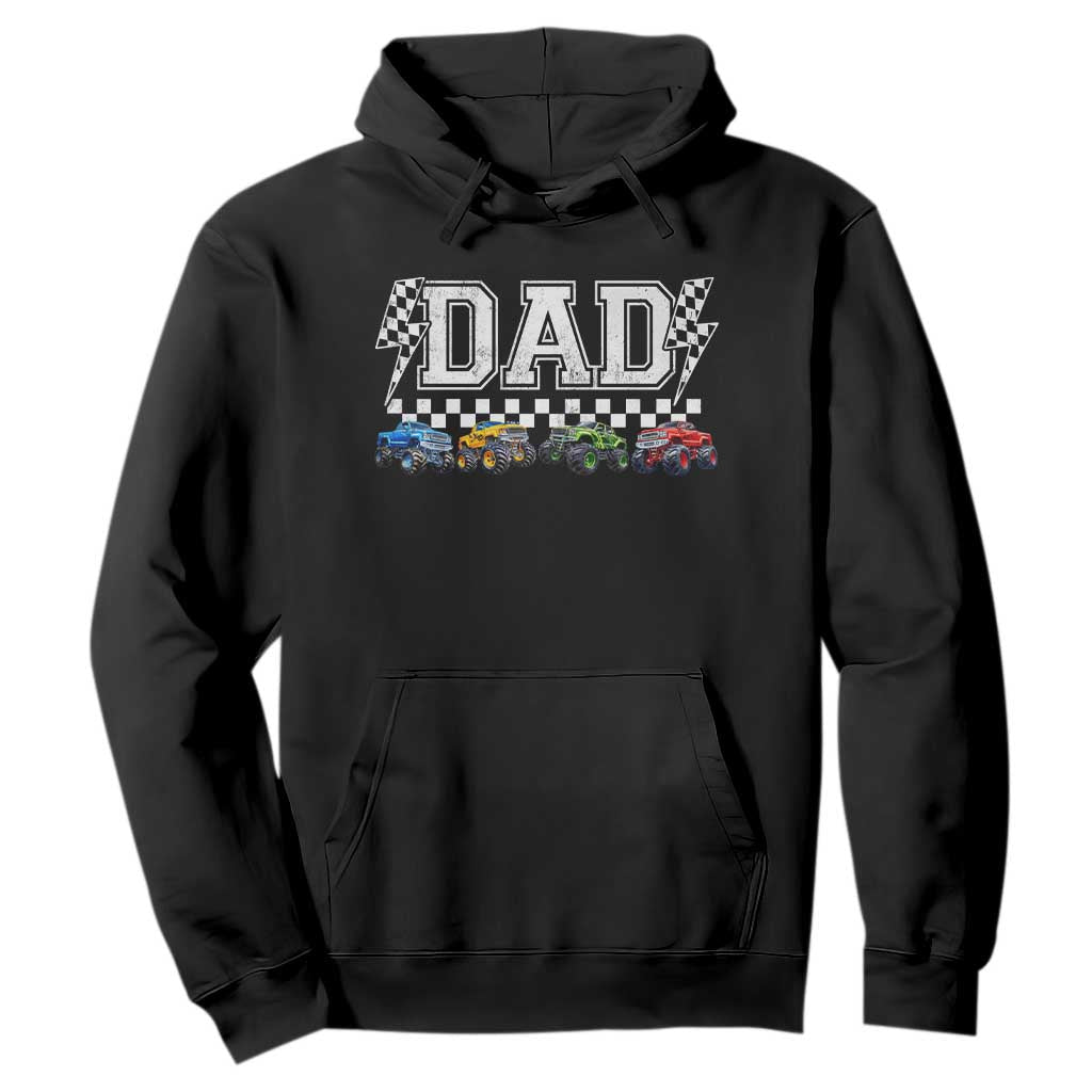 Monster Truck Dad Hoodie Funny Truck Daddy Checkered Father's Day TS11 Black Print Your Wear