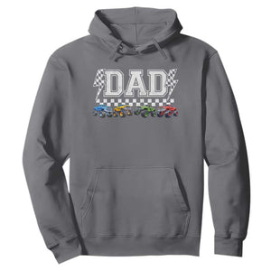 Monster Truck Dad Hoodie Funny Truck Daddy Checkered Father's Day TS11 Charcoal Print Your Wear