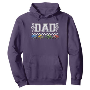 Monster Truck Dad Hoodie Funny Truck Daddy Checkered Father's Day TS11 Purple Print Your Wear