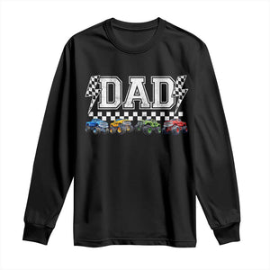 Monster Truck Dad Long Sleeve Shirt Funny Truck Daddy Checkered Father's Day TS11 Black Print Your Wear