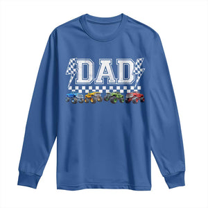 Monster Truck Dad Long Sleeve Shirt Funny Truck Daddy Checkered Father's Day TS11 Royal Blue Print Your Wear