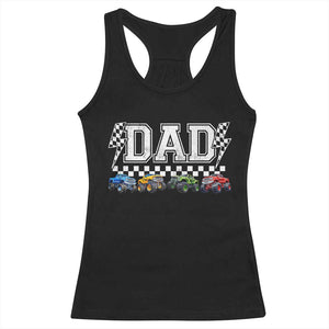 Monster Truck Dad Racerback Tank Top Funny Truck Daddy Checkered Father's Day TS11 Black Print Your Wear