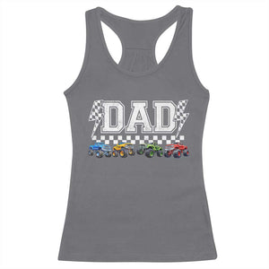 Monster Truck Dad Racerback Tank Top Funny Truck Daddy Checkered Father's Day TS11 Charcoal Print Your Wear