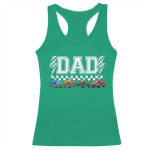 Monster Truck Dad Racerback Tank Top Funny Truck Daddy Checkered Father's Day TS11 Irish Green Print Your Wear