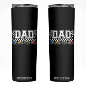 Monster Truck Dad Skinny Tumbler Funny Truck Daddy Checkered Father's Day TS11 Black Print Your Wear