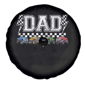 Monster Truck Dad Spare Tire Cover Funny Truck Daddy Checkered Father's Day TS11 Print Your Wear