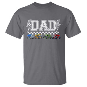 Monster Truck Dad T Shirt Funny Truck Daddy Checkered Father's Day TS11 Charcoal Print Your Wear