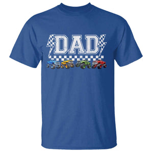 Monster Truck Dad T Shirt Funny Truck Daddy Checkered Father's Day TS11 Royal Blue Print Your Wear