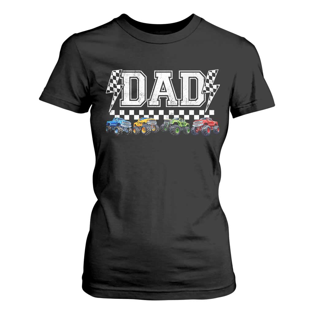 Monster Truck Dad T Shirt For Women Funny Truck Daddy Checkered Father's Day TS11 Black Print Your Wear
