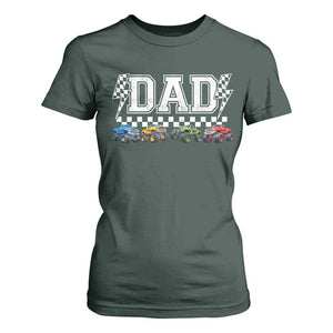 Monster Truck Dad T Shirt For Women Funny Truck Daddy Checkered Father's Day TS11 Dark Forest Green Print Your Wear