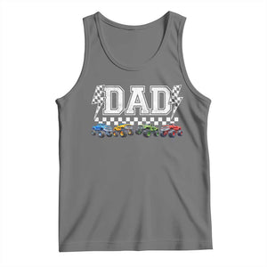 Monster Truck Dad Tank Top Funny Truck Daddy Checkered Father's Day TS11 Black Heather Print Your Wear