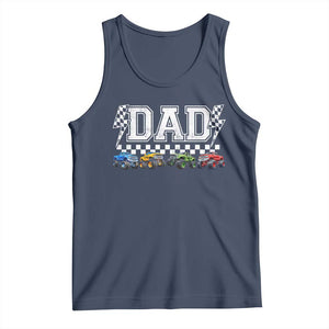 Monster Truck Dad Tank Top Funny Truck Daddy Checkered Father's Day TS11 Navy Print Your Wear