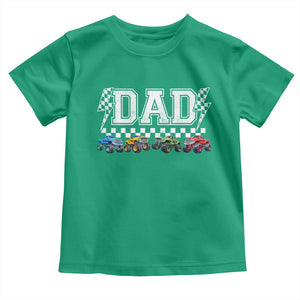 Monster Truck Dad Toddler T Shirt Funny Truck Daddy Checkered Father's Day TS11 Irish Green Print Your Wear