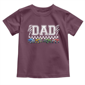Monster Truck Dad Toddler T Shirt Funny Truck Daddy Checkered Father's Day TS11 Maroon Print Your Wear