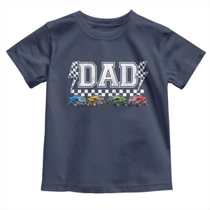 Monster Truck Dad Toddler T Shirt Funny Truck Daddy Checkered Father's Day TS11 Navy Print Your Wear