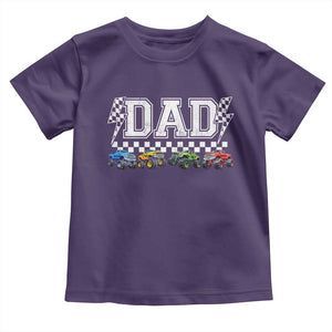 Monster Truck Dad Toddler T Shirt Funny Truck Daddy Checkered Father's Day TS11 Purple Print Your Wear