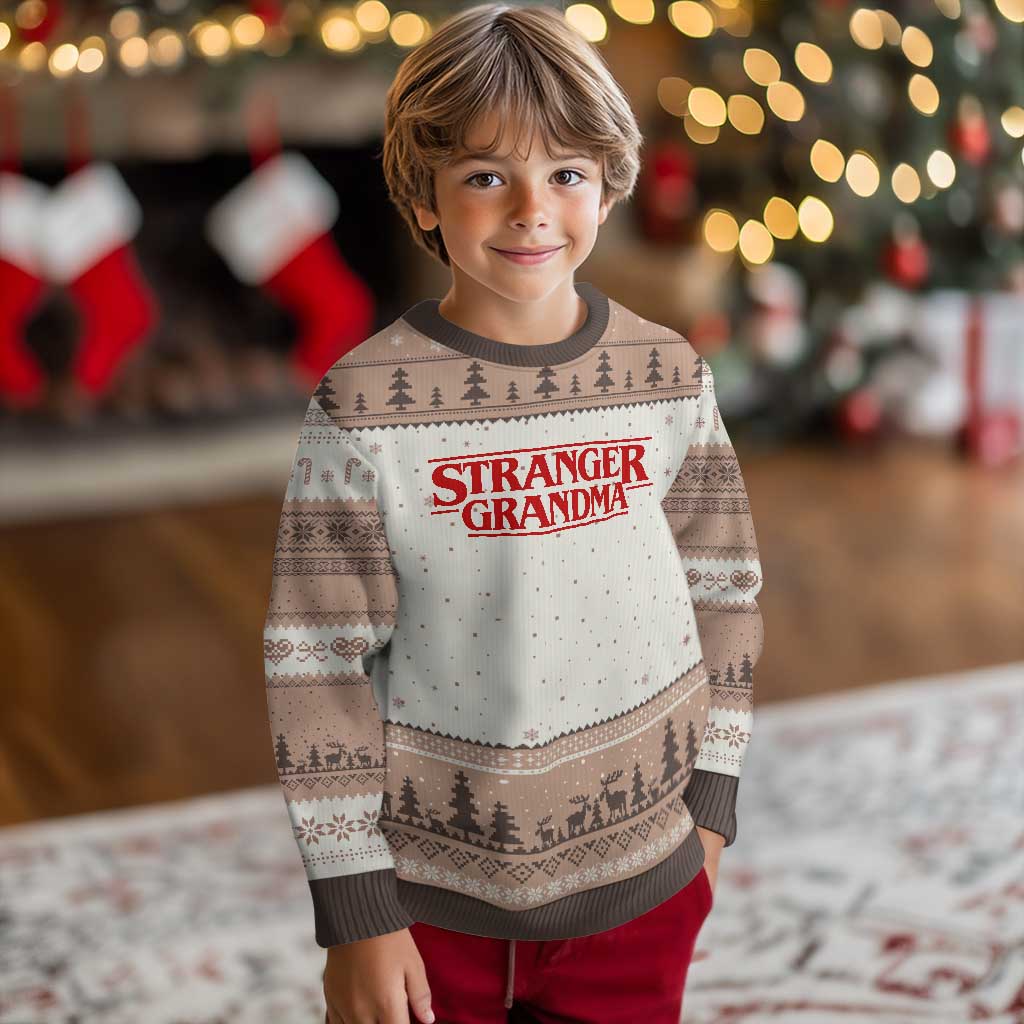 Stranger Grandma Ugly Christmas Sweater Funny Grandmother Movie Gift TS11 Mocha Mousse Print Your Wear