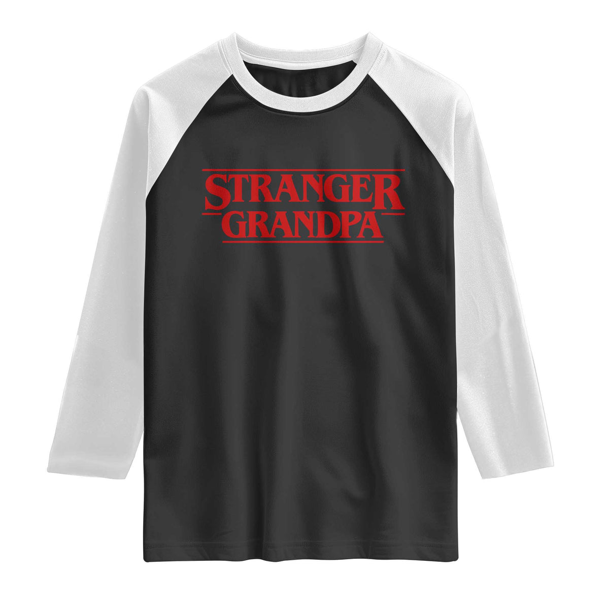 Stranger Grandpa Raglan Shirt Funny Grandfather Movie Gift TS11 Black White Print Your Wear